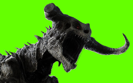 3d Illustration of A fearsome undead dragon glides and roars through dark mist, revealing eerie power in every haunting motion.の写真素材