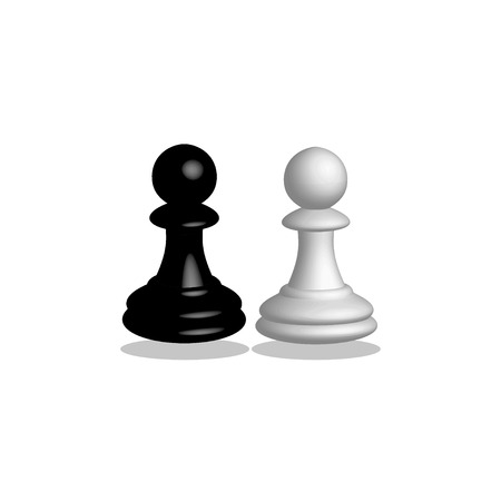 Chess pawn in 3D on a white backgroundのイラスト素材