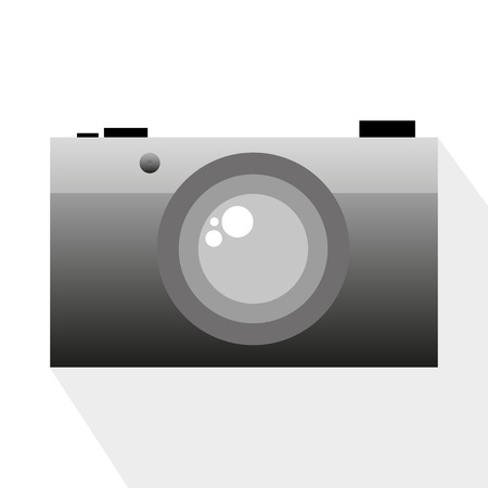 Gray camera with shadowのイラスト素材