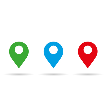 Geolocation signs of different colorsのイラスト素材