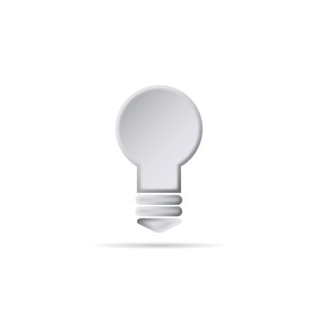 Light bulb with shadow on white backgroundのイラスト素材