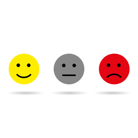 Signs of good, bad and neutral moodのイラスト素材