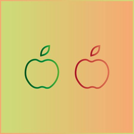 Green and red appleのイラスト素材