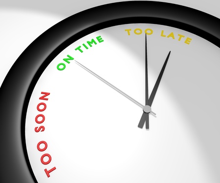 A wall clock says 