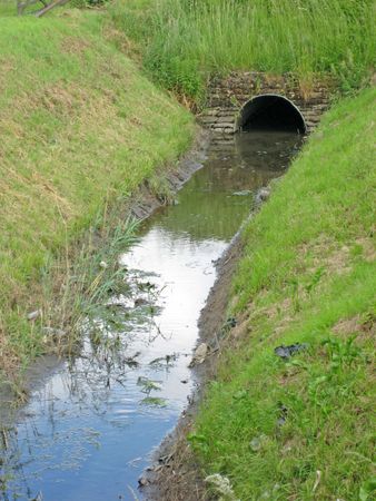 A drainage ditch or dyke in Fenlandの写真素材