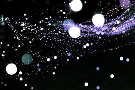bokeh lights on the black background