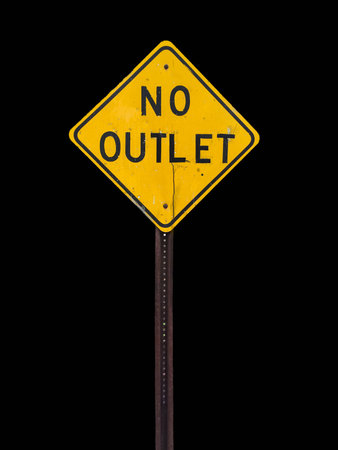 no outlet sign on black backgroundの写真素材