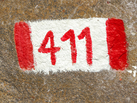 Mountain trail markerの写真素材