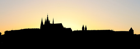 Prague castle silhouetteの写真素材