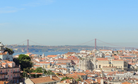 Lisbon, Portugal. Viewpoint from Mirodouro by Graça a splendid terrace offering a spectacular...