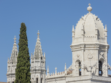 Lisbon, Portugal. Jeronimos Monastery and Church of Santa Maria, a monastery of the Order of Saint Jerome near the Tagus river in the parish of Belem.の写真素材