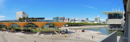 Lisbon, Portugal. Oceanarium closed to the Vasco de Gama center and Park of the One of the biggest...