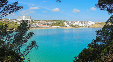 Landscape of the beautiful bay of Arenal d'en Castell with a wonderful turquoise sea, Menorca, Spainの写真素材