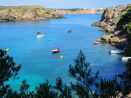 Landscape of the beautiful bay of Arenal d'en Castell with a wonderful turquoise sea, Menorca, Spainの写真素材