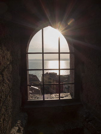 Landscape at the city of Sirmione. It is a town in the province of Brescia, in Lombardy (northern Italy).の写真素材