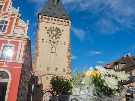 Speyer, Germany. The Old Gate (in German Altpoertel) is the medieval city gate. It is one of the original 68 towers in the old walls and gates of the cityのeditorial素材