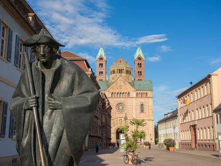 Speyer, Germany. The city center. The pedestrian Maximilian streetのeditorial素材