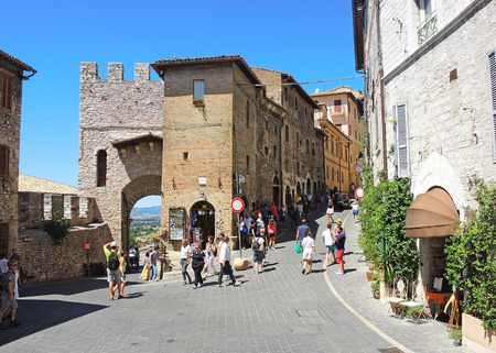 Assisi, Italy. Views in the streets of the old city centerのeditorial素材