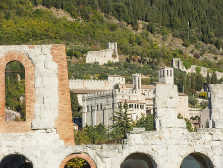 Gubbio, Italy. One of the most beautiful small town in Italy. The historic building called Palazzo dei Consoliのeditorial素材