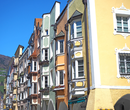 Vipiteno, Bolzano, Trentino Alto Adige. Facade of the Tyrolean traditional house