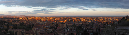 Bergamo, Italy. Landscape to the city from the top of the hillの写真素材