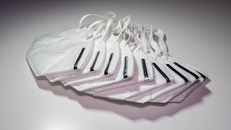 Set of FFP2 medical masks. Face mask protection against pollution, virus, flu and coronavirus....