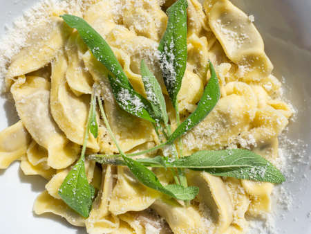 Casoncelli is a kind of ravioli, home made traditional food of the Bergamo area, Italy. Delicious...