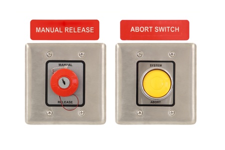 Abort and release system isolated over white background