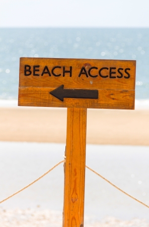 Beach access sign to the public bay, Huahin, Thailandの写真素材