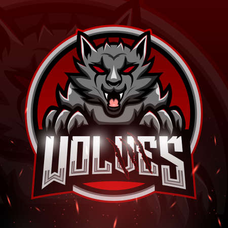 Wolves mascot sport logo designのイラスト素材