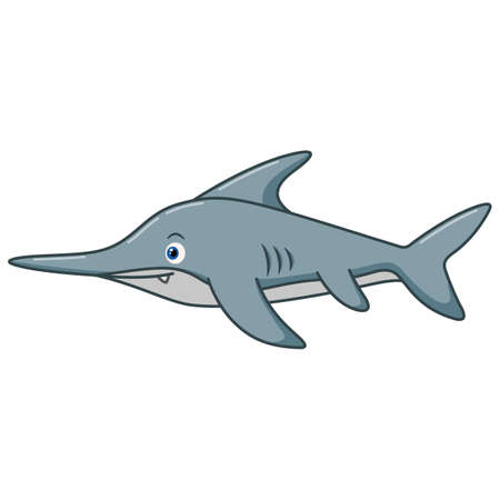 Cartoon Saw Fish On White Backgroundのイラスト素材 イメージマート