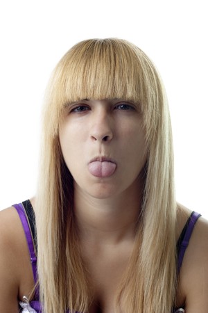 Girl with Her Tongue Out