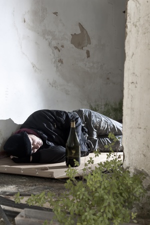 Sleeping Alcoholicの写真素材