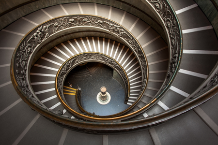 Spiral Stairway inside Vatican  from Aboveの写真素材