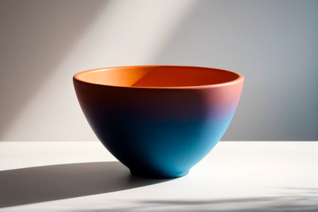 Discover the elegance of a minimalist handicraft, where color contrast and shadows blend in harmony, AI Generatedの素材