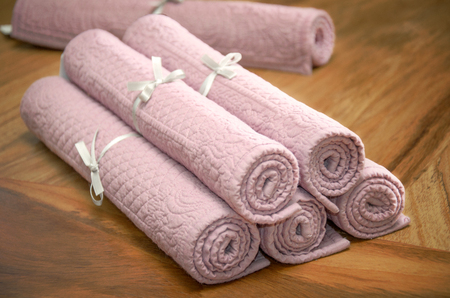 close up at table clothの写真素材