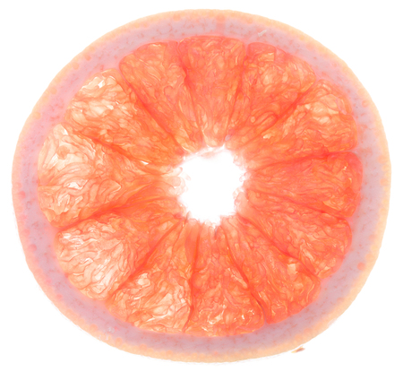 Close up image of a grapefruit sliceの写真素材