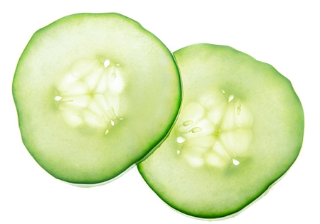 Close up image of a  cucumber sliceの写真素材