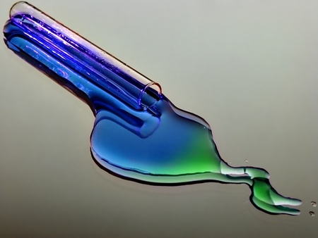 Poured liquid from test tubeの写真素材