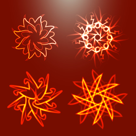 Fire abstract elements with adaptation to backgroundのイラスト素材