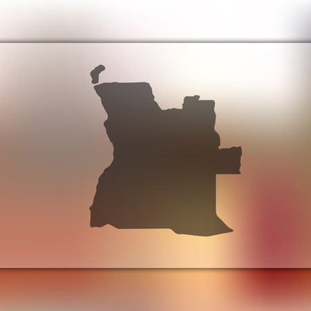 Angola map. Blurred background with silhouette of Angola map. Vector silhouette of Angola mapのイラスト素材