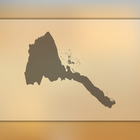 Blurred background with silhouette of Eritrea map.のイラスト素材
