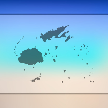 Blurred background with silhouette of Fiji map.のイラスト素材