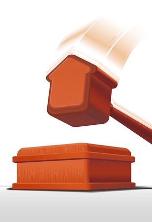 auction hammer from expensive wood in the form of homeのイラスト素材