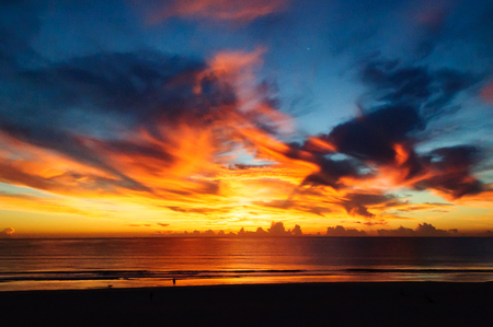 Sunrise over atlantic in daytona beachの写真素材