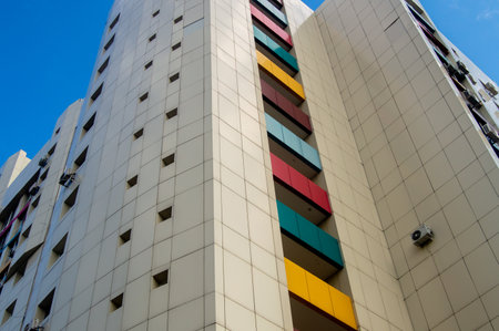 Part of a multi-storey building, bottom viewの写真素材