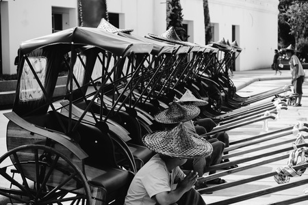 Ancient rickshaw in Thailandの写真素材