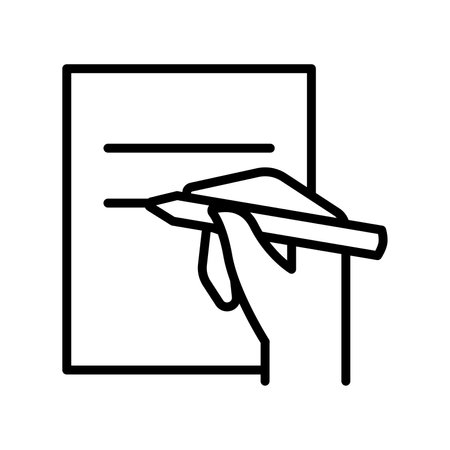 Homework line iconのイラスト素材