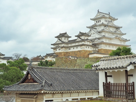 Himeji Castle in autumn season located in Himeji, Hyogo Prefecture, Japan. The castle is frequently known as "White Egret Castle" or "White Heron Castle" because of its brilliant white exterior.のeditorial素材