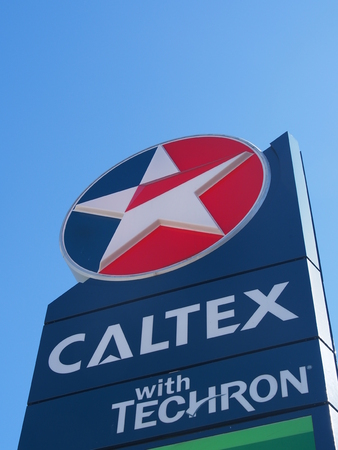 Cape Town, South Africa - November 8, 2016: CALTEX logo. Caltex is a petroleum brand name used in...